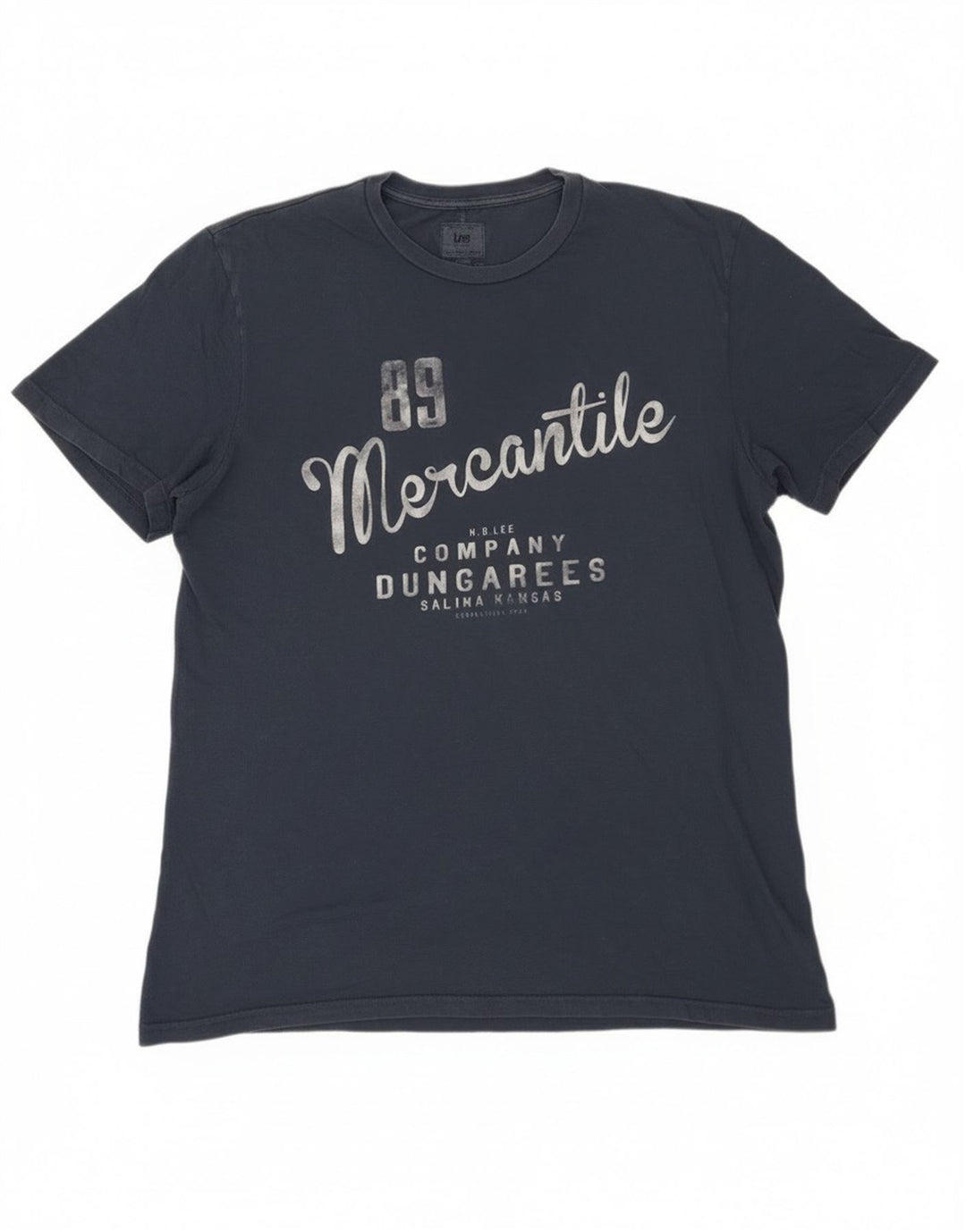 Lee T-Shirt Graphique Homme Bleu Marine Moyen Coton