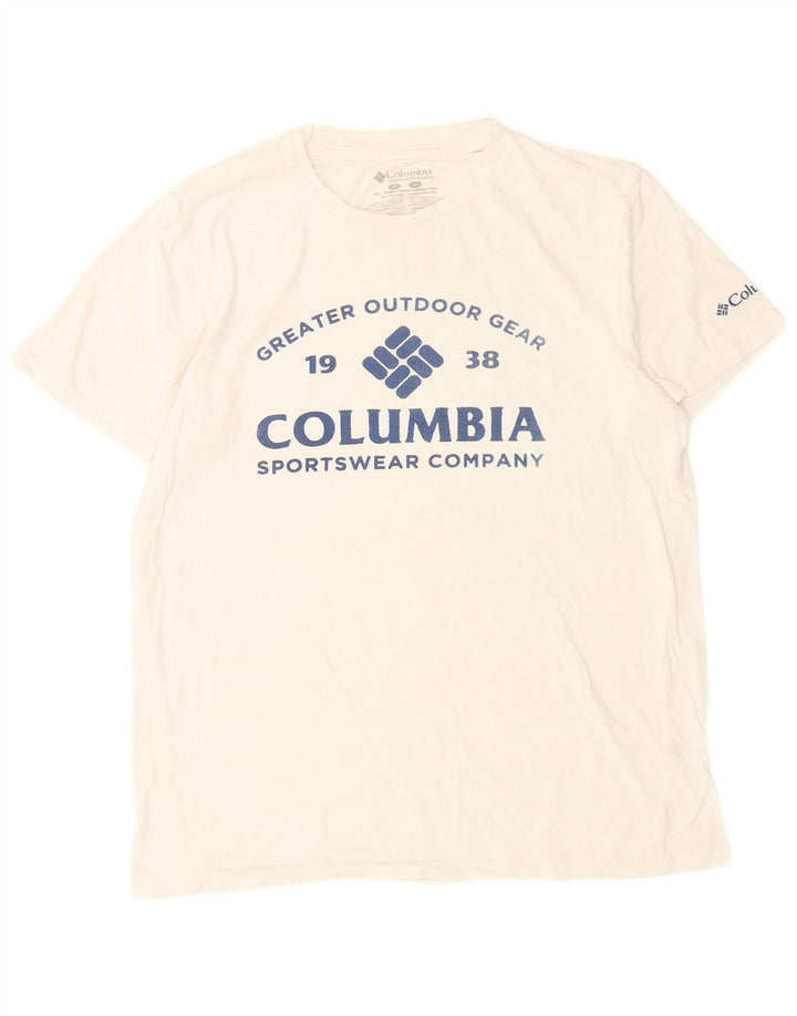 Columbia T-Shirt Graphique Homme Blanc Moyen Coton