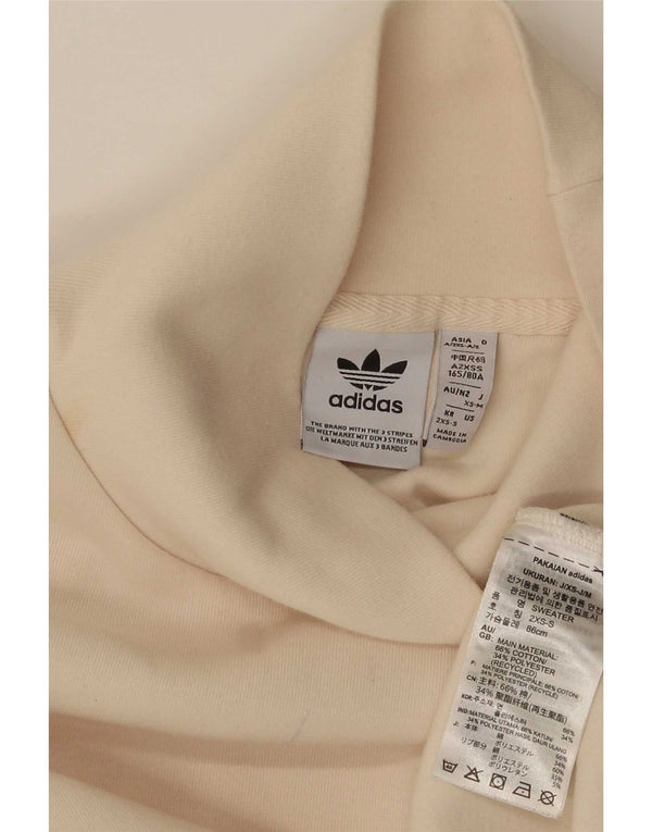 Adidas Sweat-shirt surdimensionné pour femme UK 2 2XS Coton beige