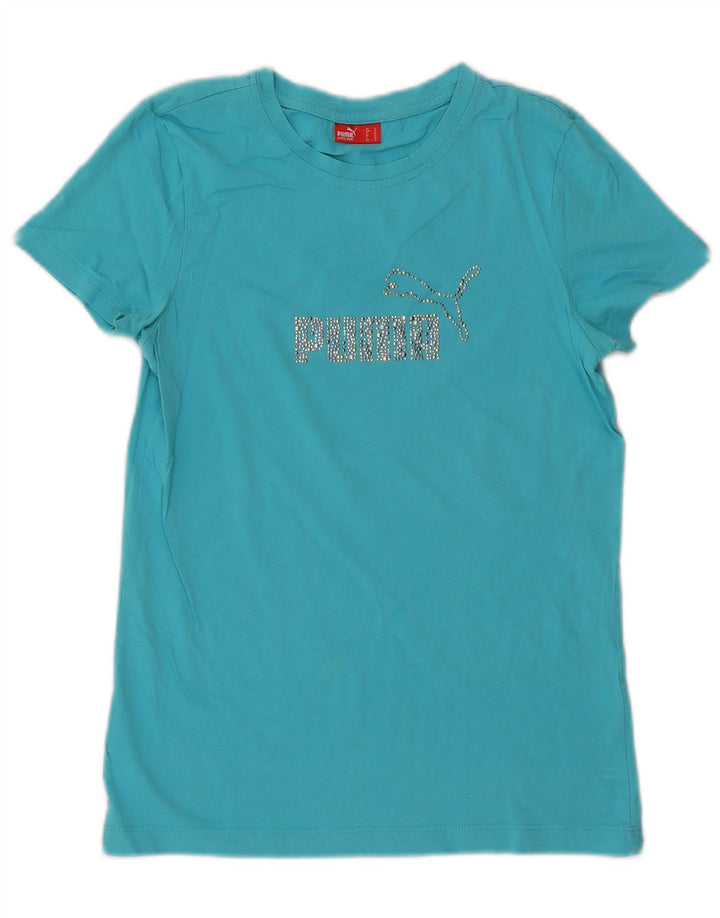 Puma T-shirt graphique pour femme UK 12 Bleu moyen