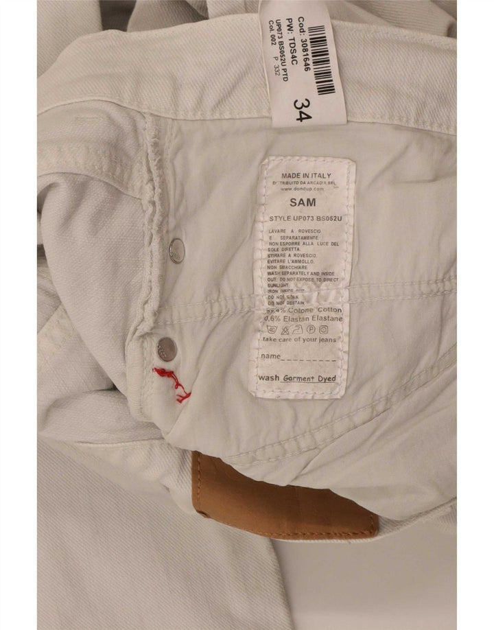 Dondup Jean Droit Sam W34 L32 Homme Blanc Coton