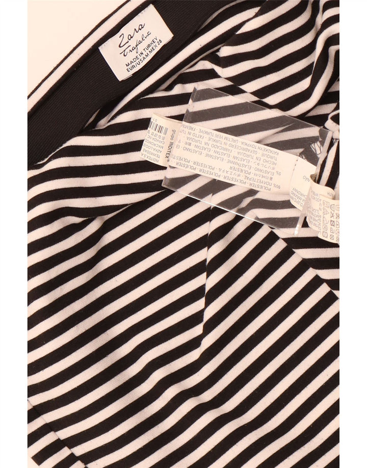 Zara Femme Trafaluc Mini Jupe Medium W28 Noir Rayé Polyester