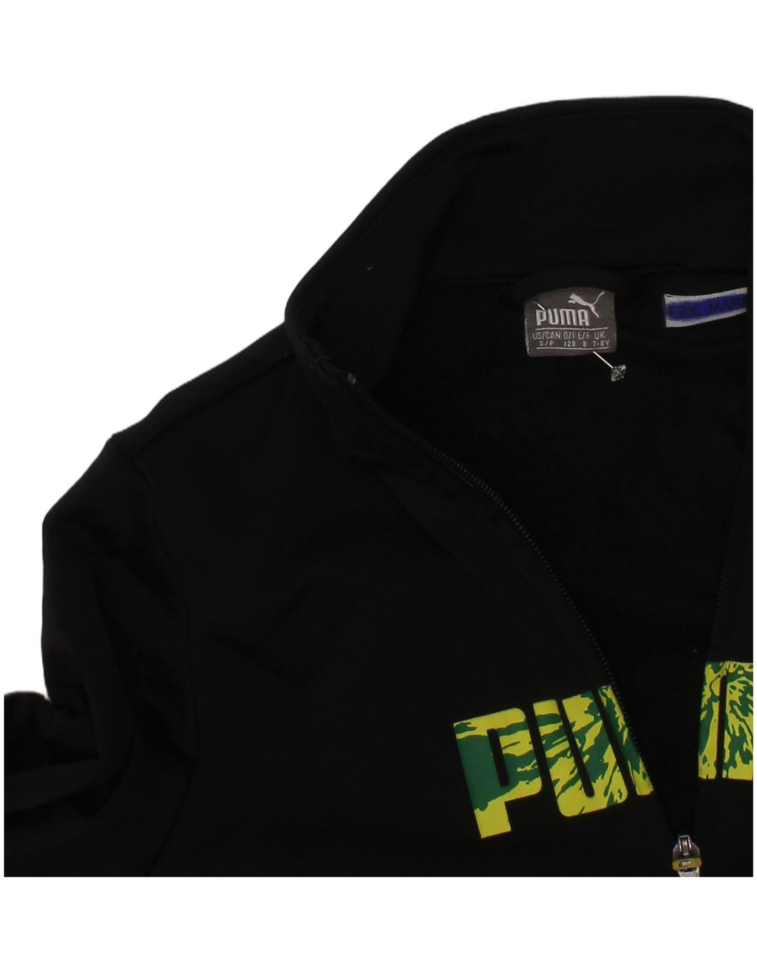 Puma Veste de survêtement graphique pour garçon 7-8 ans Noir Colourblock