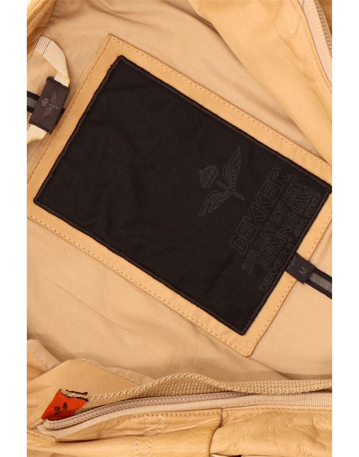 Dekker Veste en cuir militaire pour homme UK 38 Beige moyen