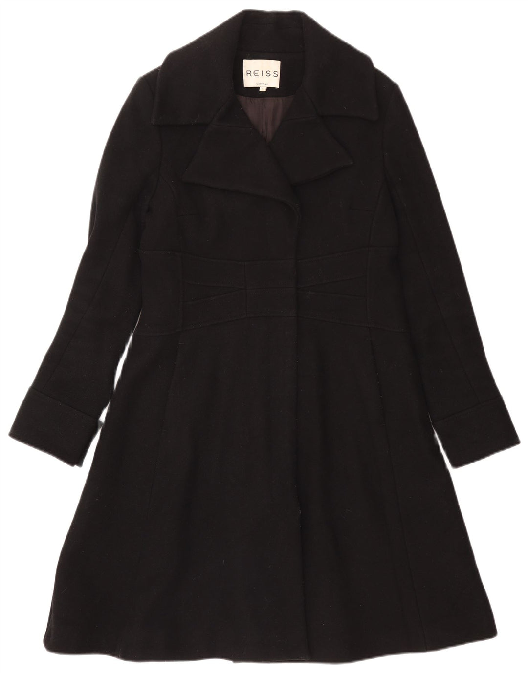 Reiss Manteau Femme UK 14 Large Laine Noire