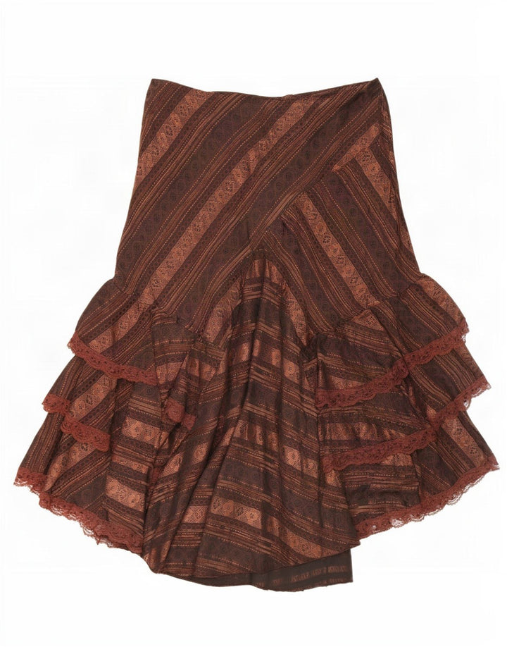 Zorbe Jupe asymétrique à plusieurs niveaux pour femme EU 38 Medium W30 Marron rayé
