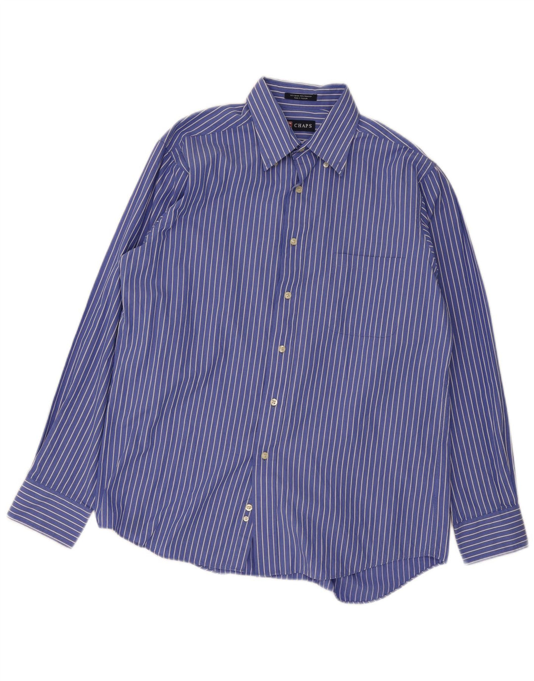 Chaps Chemise homme Taille 16 Grand coton à fines rayures bleues
