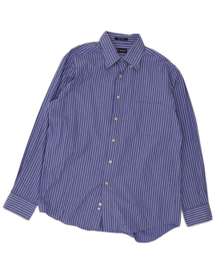 Chaps Chemise homme Taille 16 Grand coton à fines rayures bleues