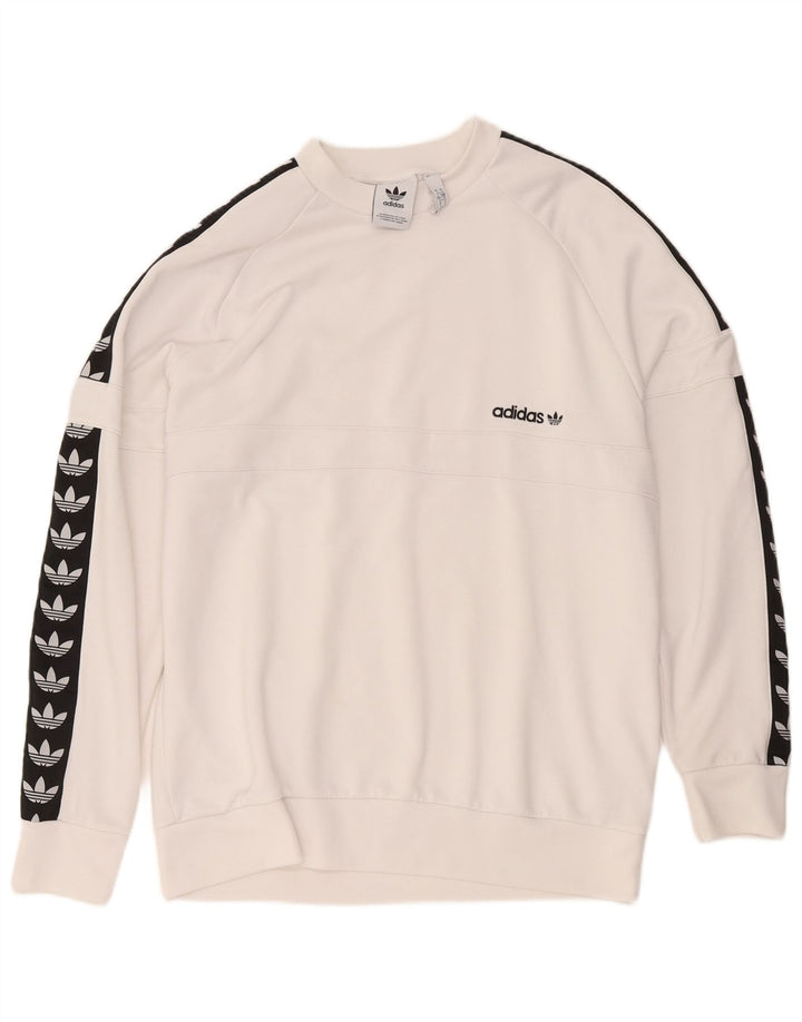 Adidas Sweat-shirt graphique pour homme Grand blanc Colorblock Polyester