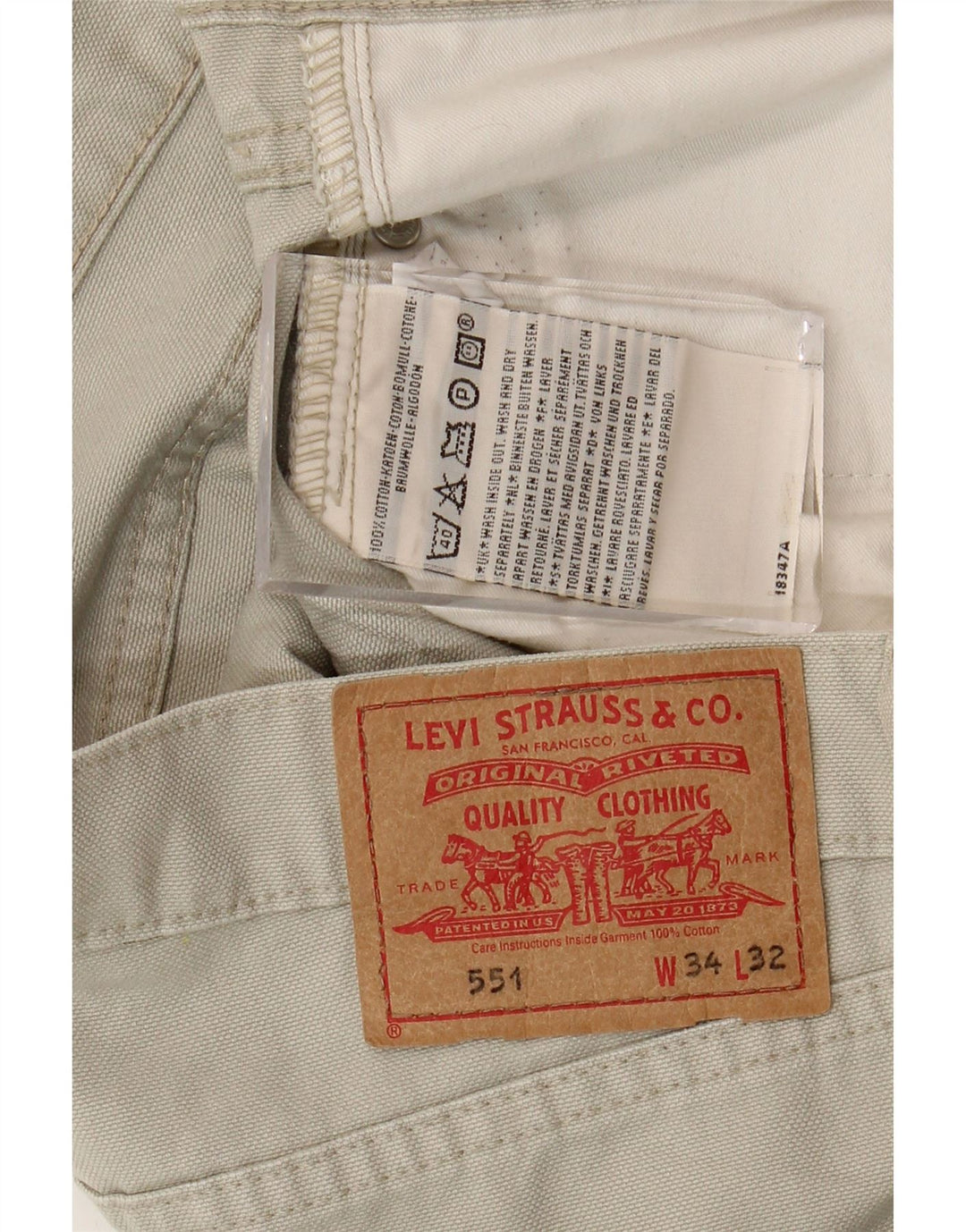 Levi's Jean Droit 551 Homme Beige W34 L32 Coton