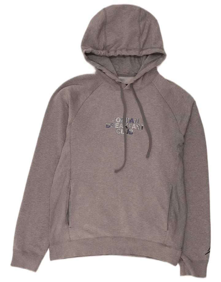 Jordan Pull à capuche graphique pour homme Petit coton gris