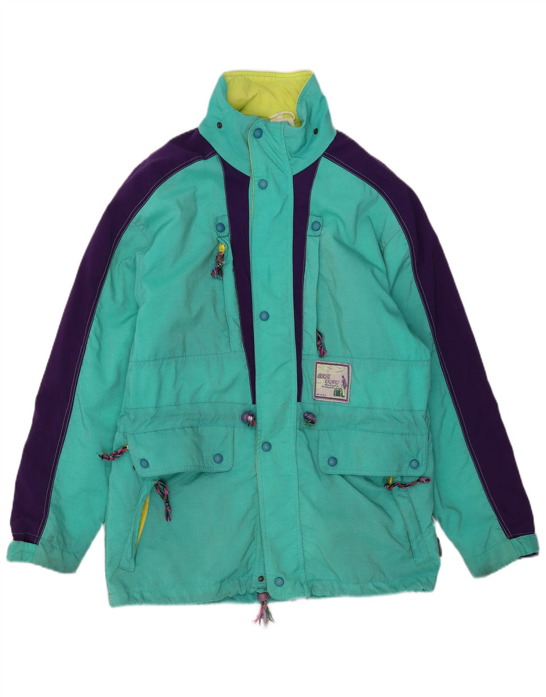 Great Escapes Veste de ski à capuche pour homme IT 48 Vert moyen Colourblock