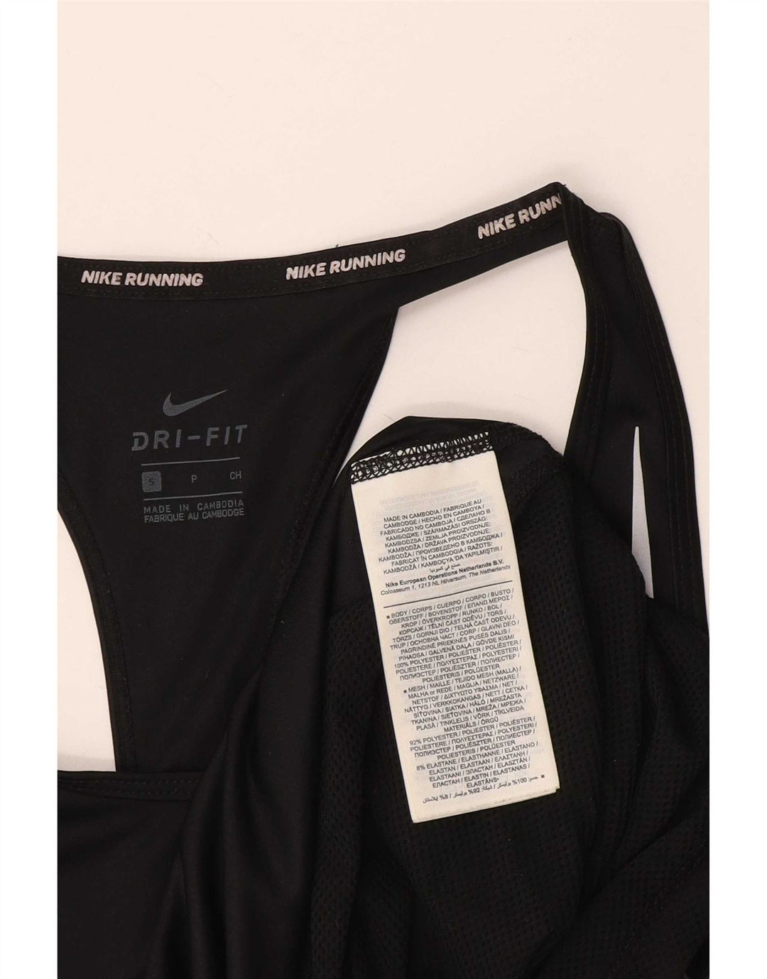 Nike Femme Dri Fit Débardeur UK 10 Petit Noir Polyester