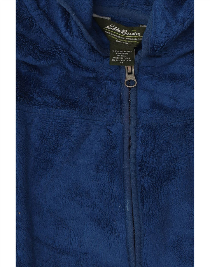 Eddie Bauer Veste polaire à capuche pour femme UK 14 Bleu moyen Polyester