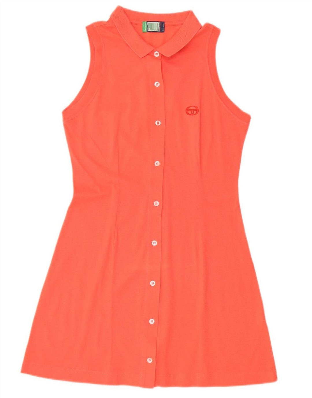 SERGIO TACCHINI Womens Sleeveless A-Line Dress IT 44 Medium Orange Cotton