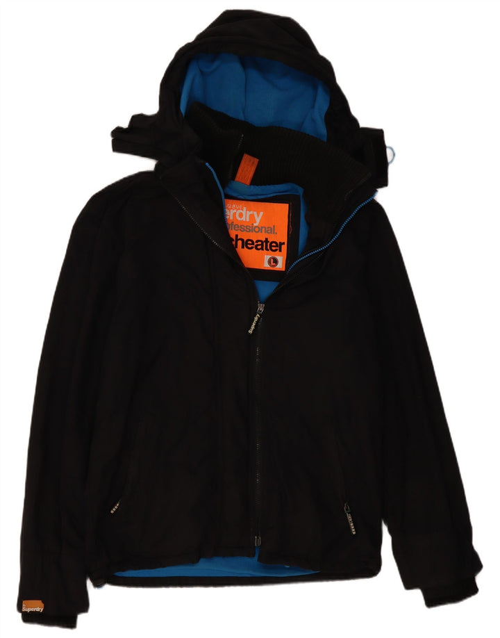 SUPERDRY Veste coupe-vent à capuche pour homme UK 40 Large Noir