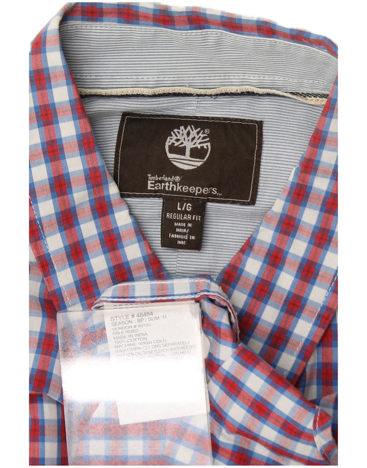 Timberland Chemise à manches courtes Earthkeepers pour homme, coupe régulière, grand carreaux rouges