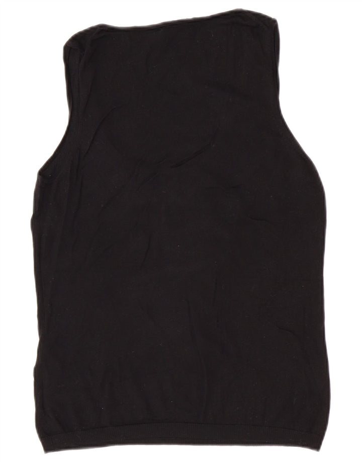 Max Mara Chemisier sans manches pour femme UK 18 XL Noir Soie