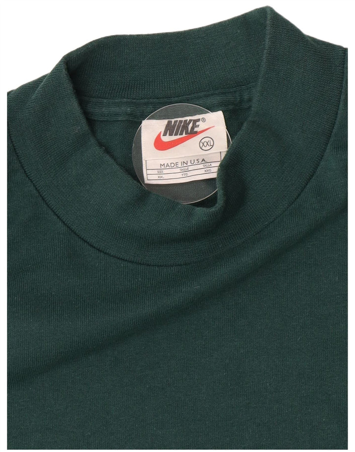 Nike Haut à manches longues pour homme en coton vert 2XL