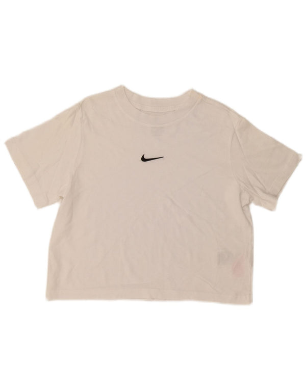 Nike T-shirt coupe ample pour fille 10-11 ans en coton blanc moyen