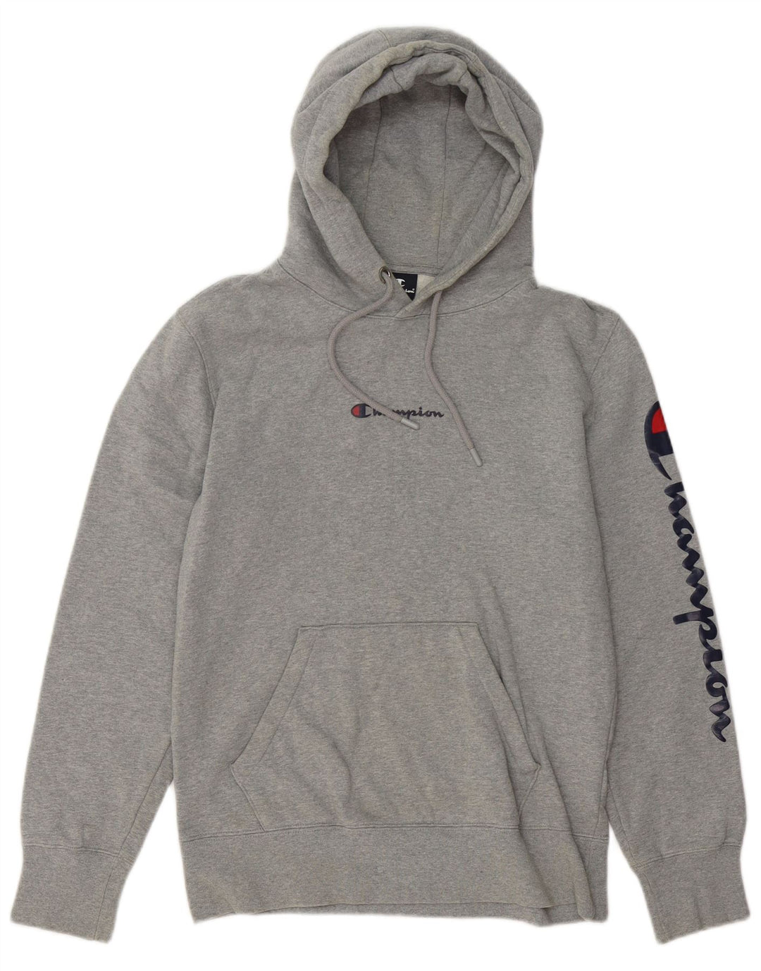 CHAMPION Pull à Capuche Graphique Homme Gris Moyen Coton