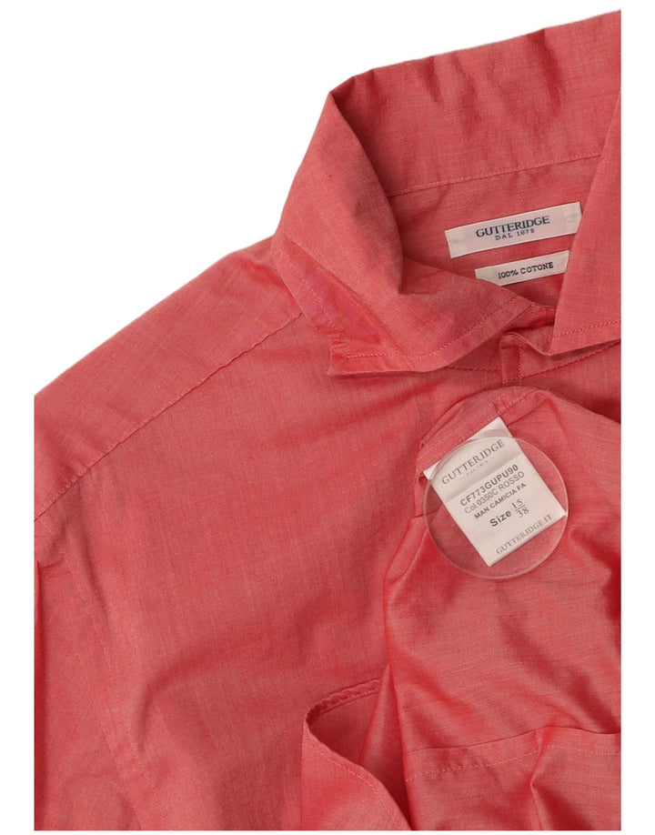 GUTTERIDGE Chemise Homme Taille 15/ 38 Coton Rouge Moyen