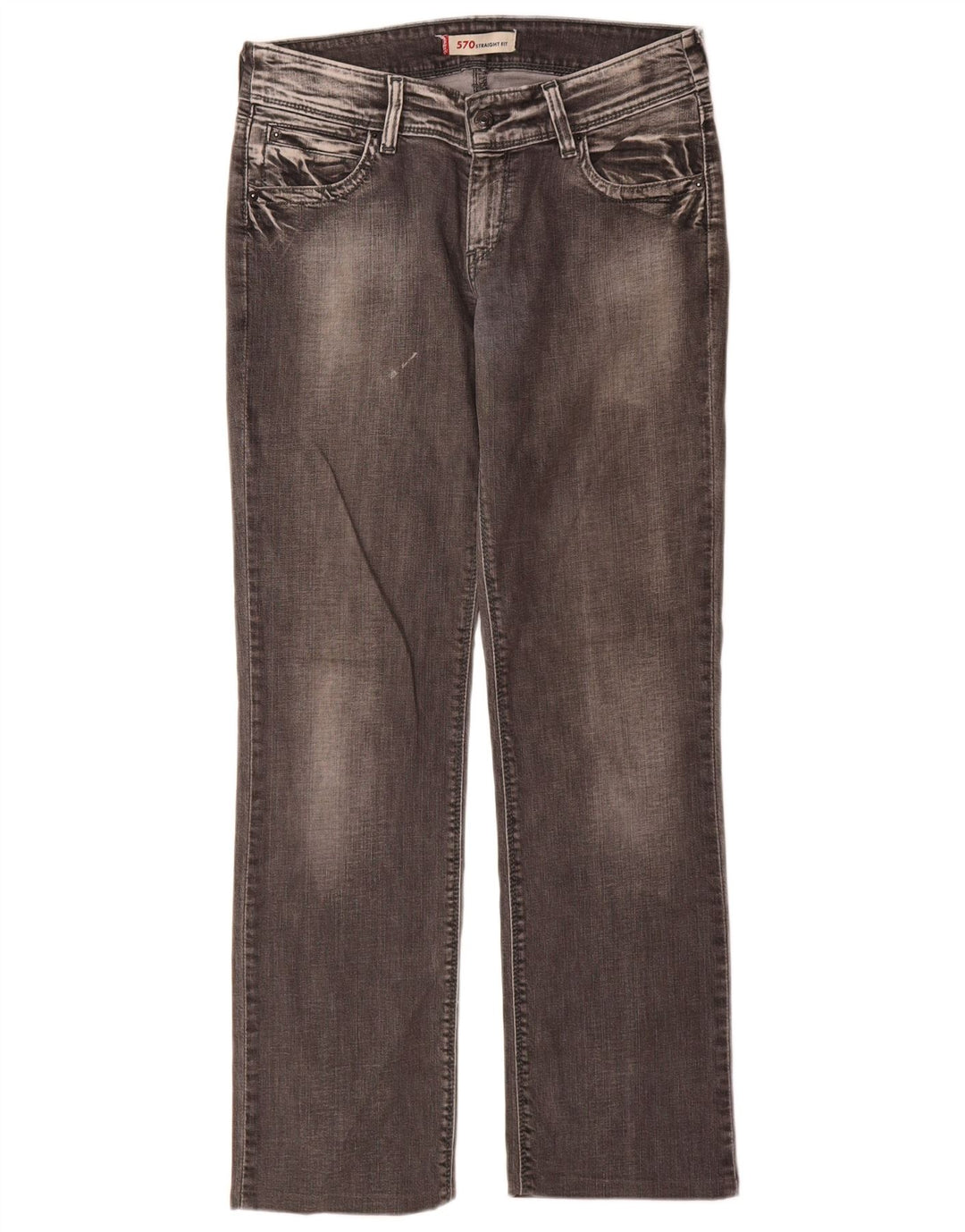 Levi's Jean Droit 570 Femme W32 L34 Gris Coton