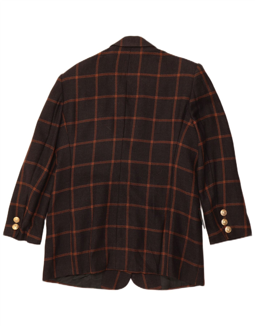 ROCCOBAROCCO Veste Blazer 3 Boutons Femme Taille 19 XL Laine à Carreaux Noir