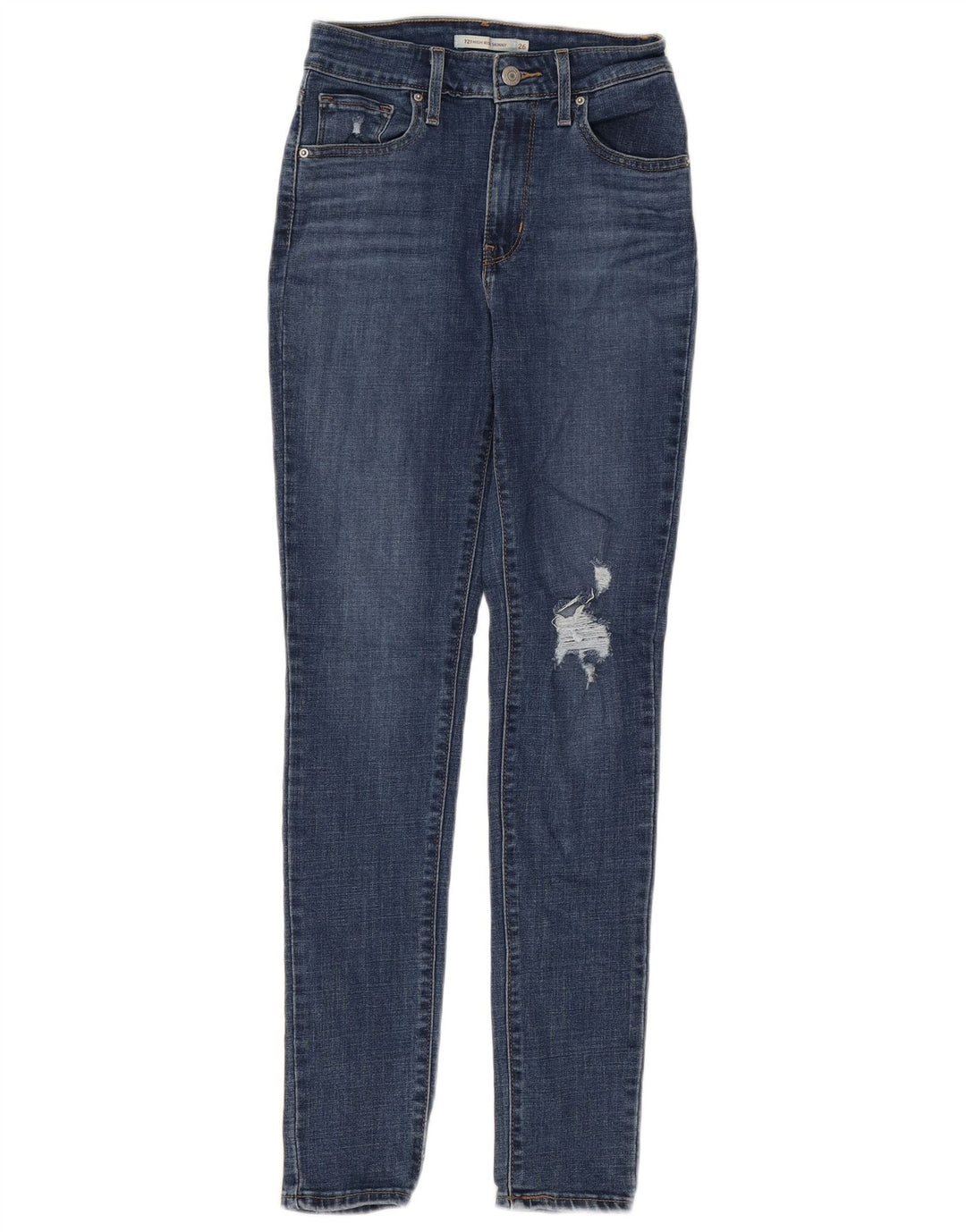 Levi's Jean Skinny Taille Haute 721 Femme W26 L30 Bleu Coton