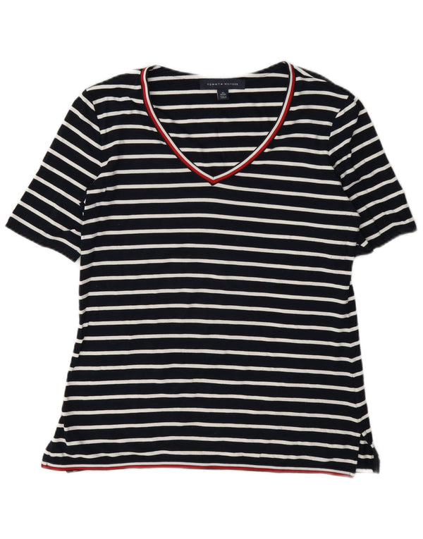 Tommy Hilfiger T-shirt surdimensionné pour femme UK 6 XS Bleu marine rayé