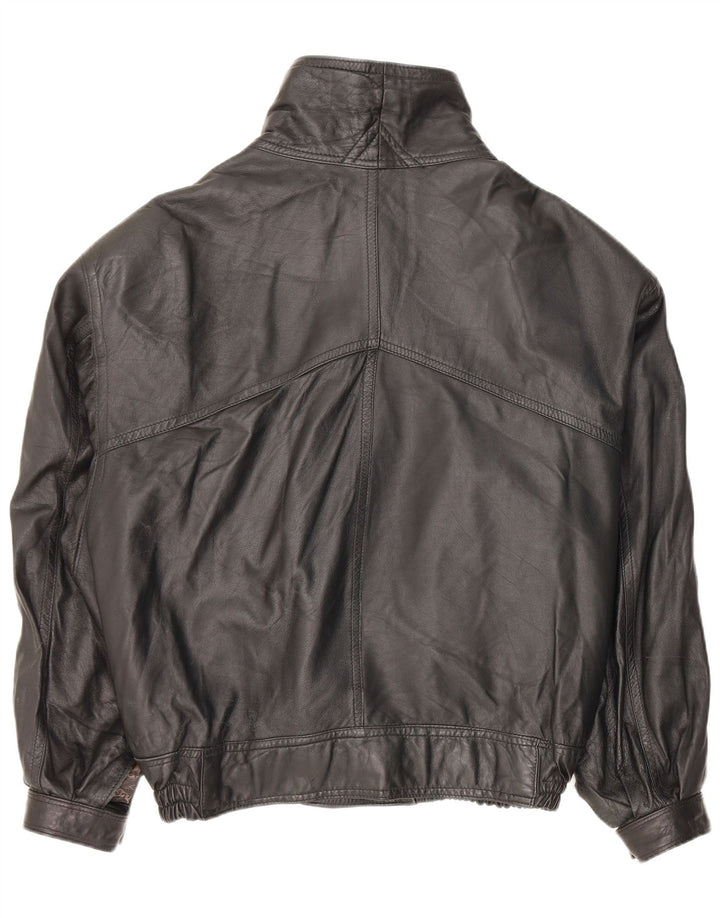 veste en cuir double boutonnage vintage pour homme IT 52 XL Cuir noir