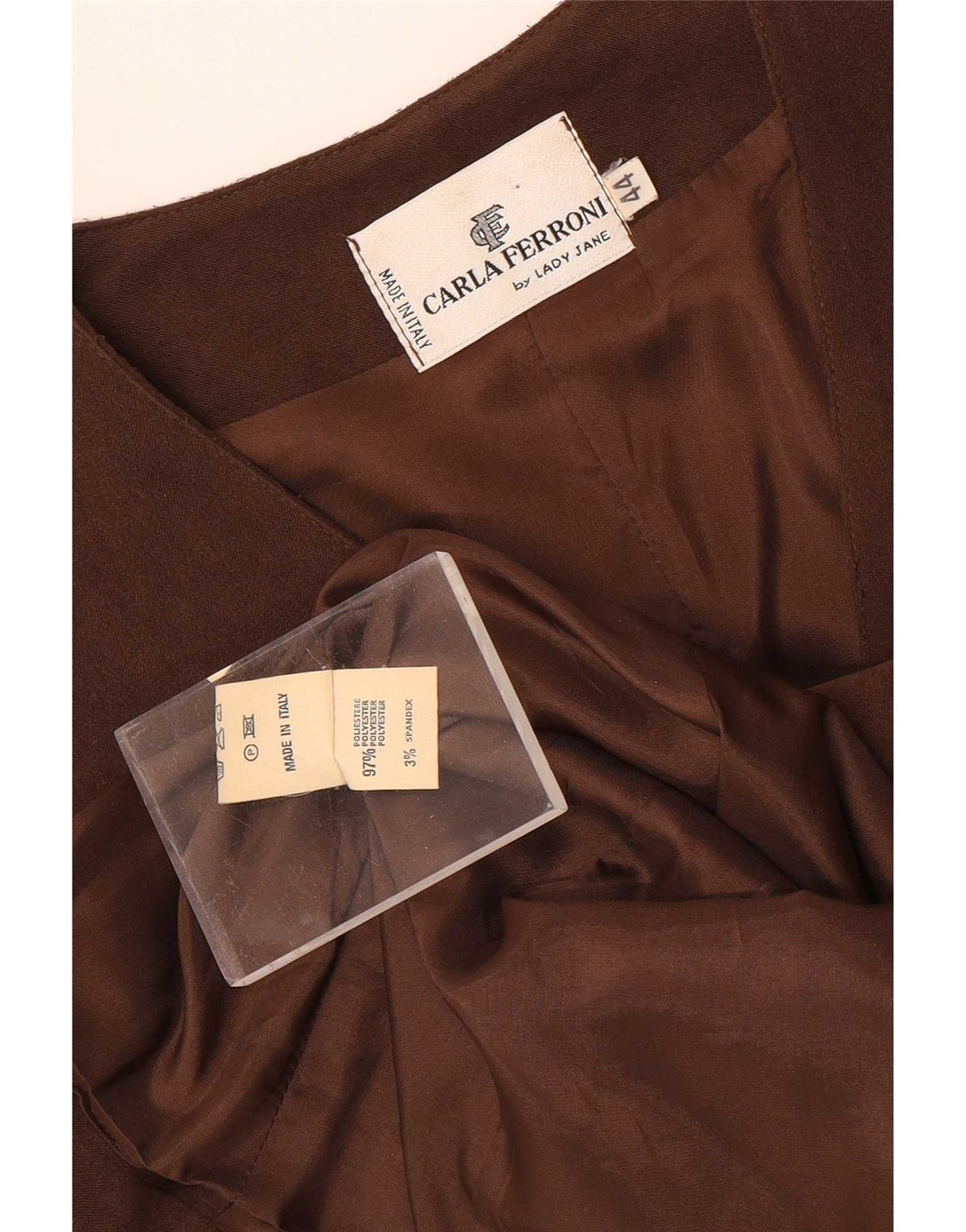 CARLA FERRONI Gilet Femme IT 44 Marron Moyen Polyester
