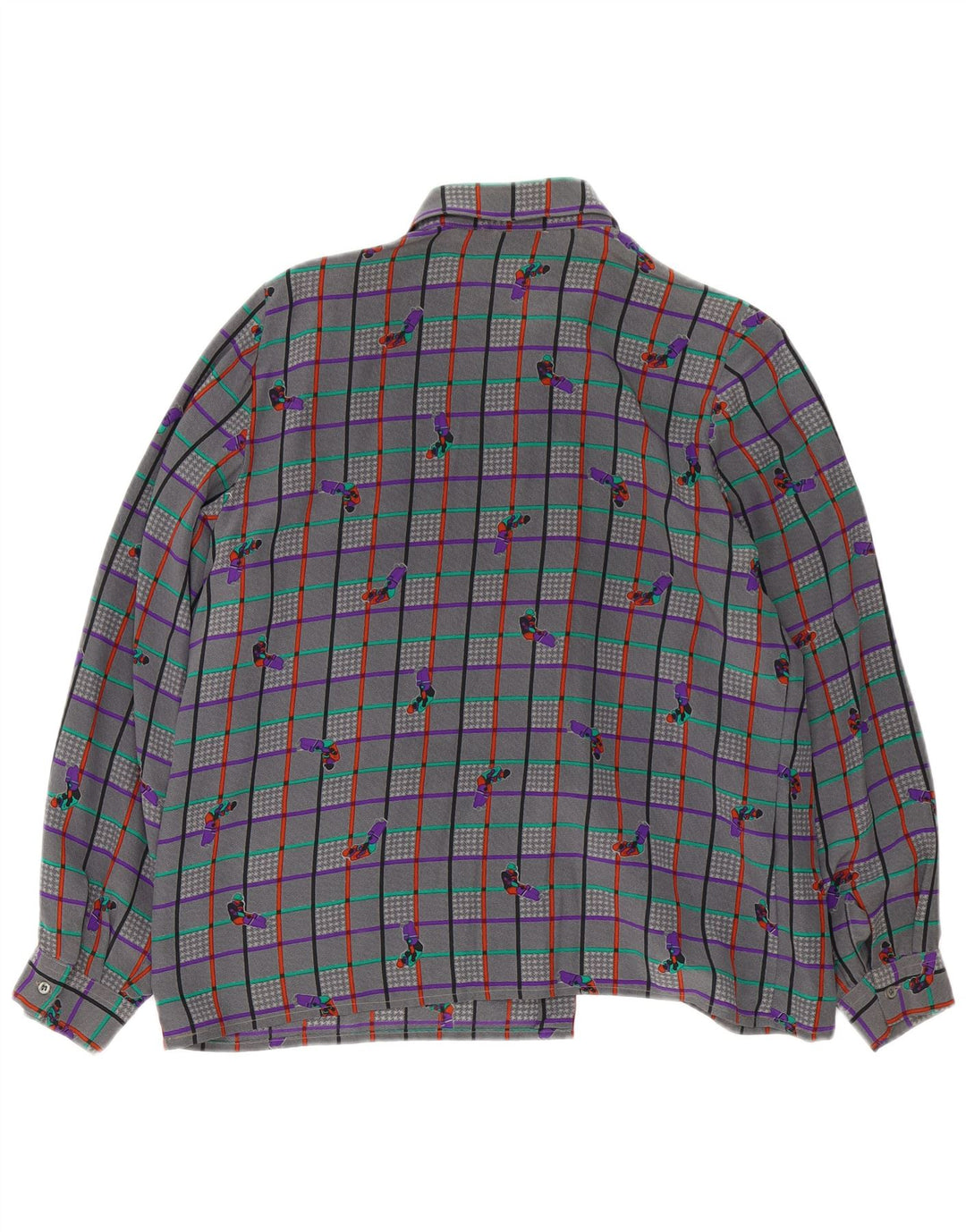 Chemisier chemise femme vintage UK 18 XL Gris Check