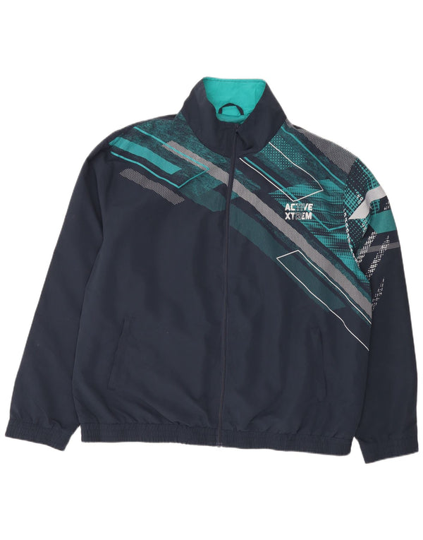 Atlas For Men Veste de survêtement pour homme XL Bleu marine Géométrique Polyester