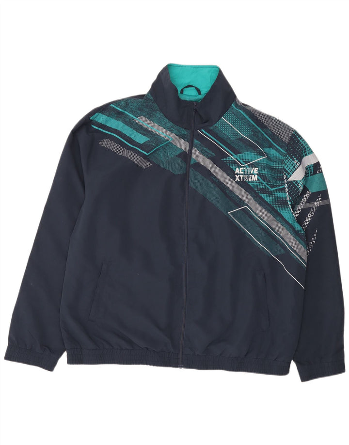 Atlas For Men Veste de survêtement pour homme XL Bleu marine Géométrique Polyester