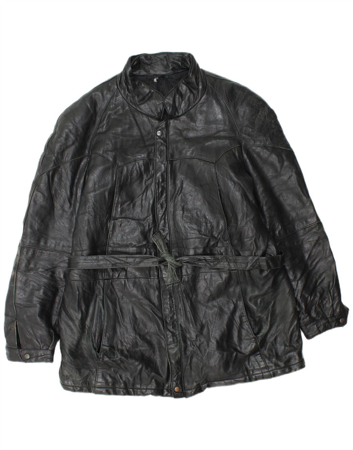 veste en cuir homme vintage UK 38 Noir Moyen