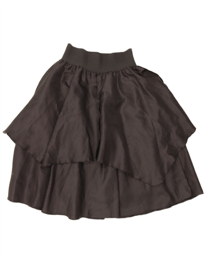 VINTAGE Womens Tiered Skirt W28 Medium  Black Polyester