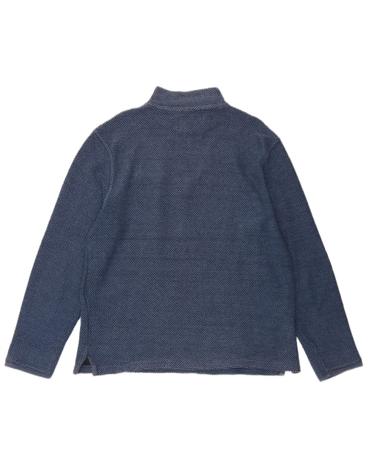 Weird Fish Sweat-Shirt Col Zippé Homme Bleu Moyen Coton