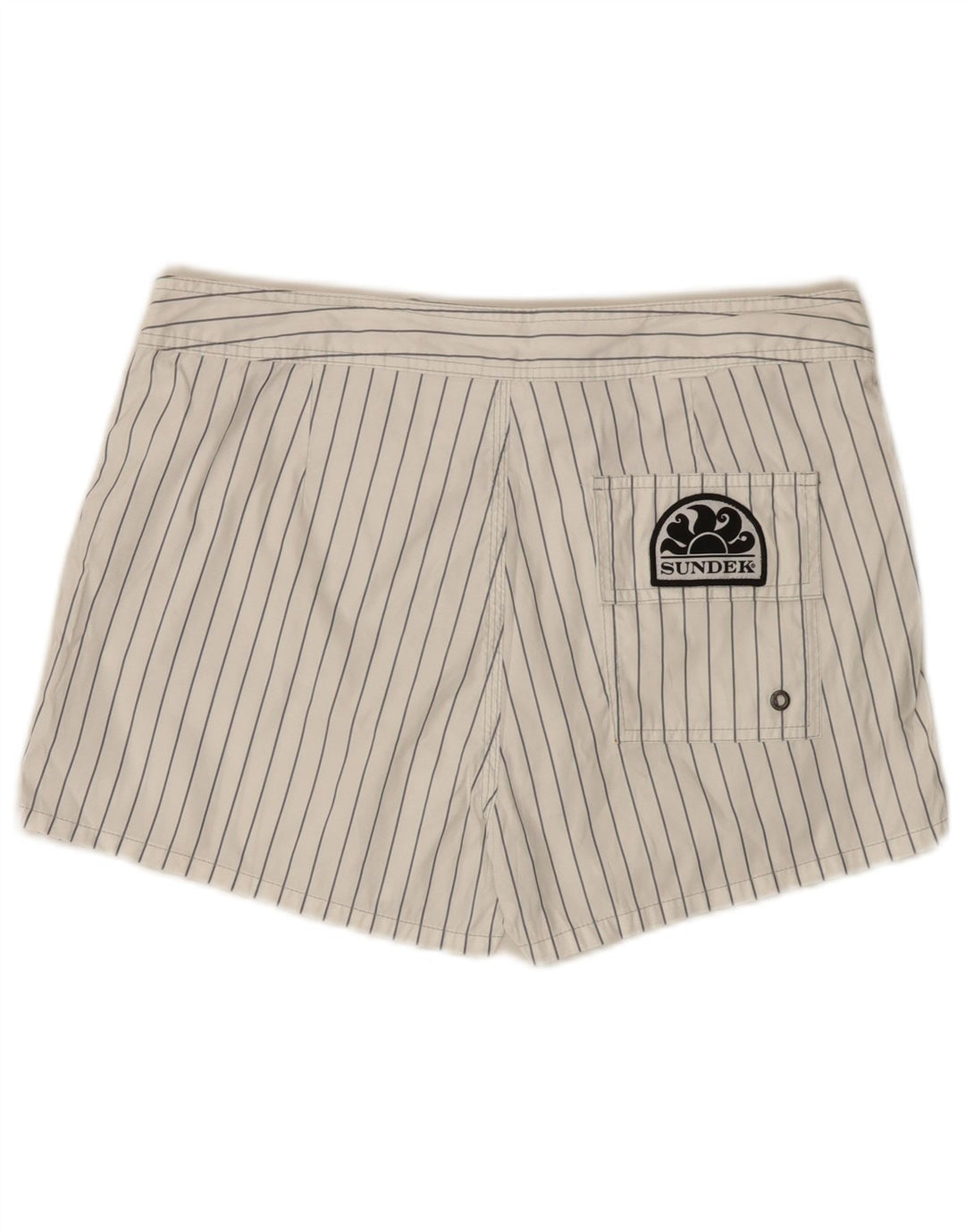 Sundek Short de bain homme en polyester rayé blanc moyen