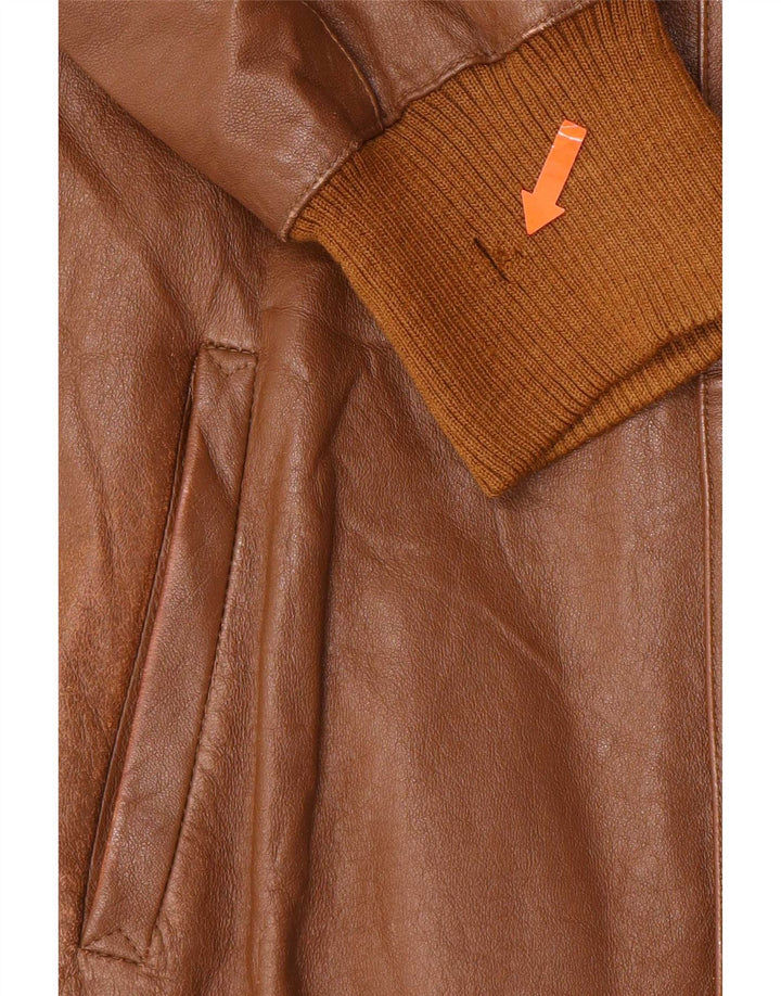 veste en cuir homme vintage IT 50 Grand Marron