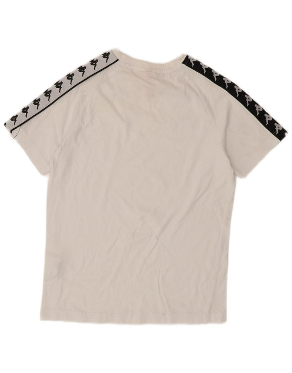 Kappa Womens Graphic T-Shirt Top UK 6 XS Blanc Colorblock Coton