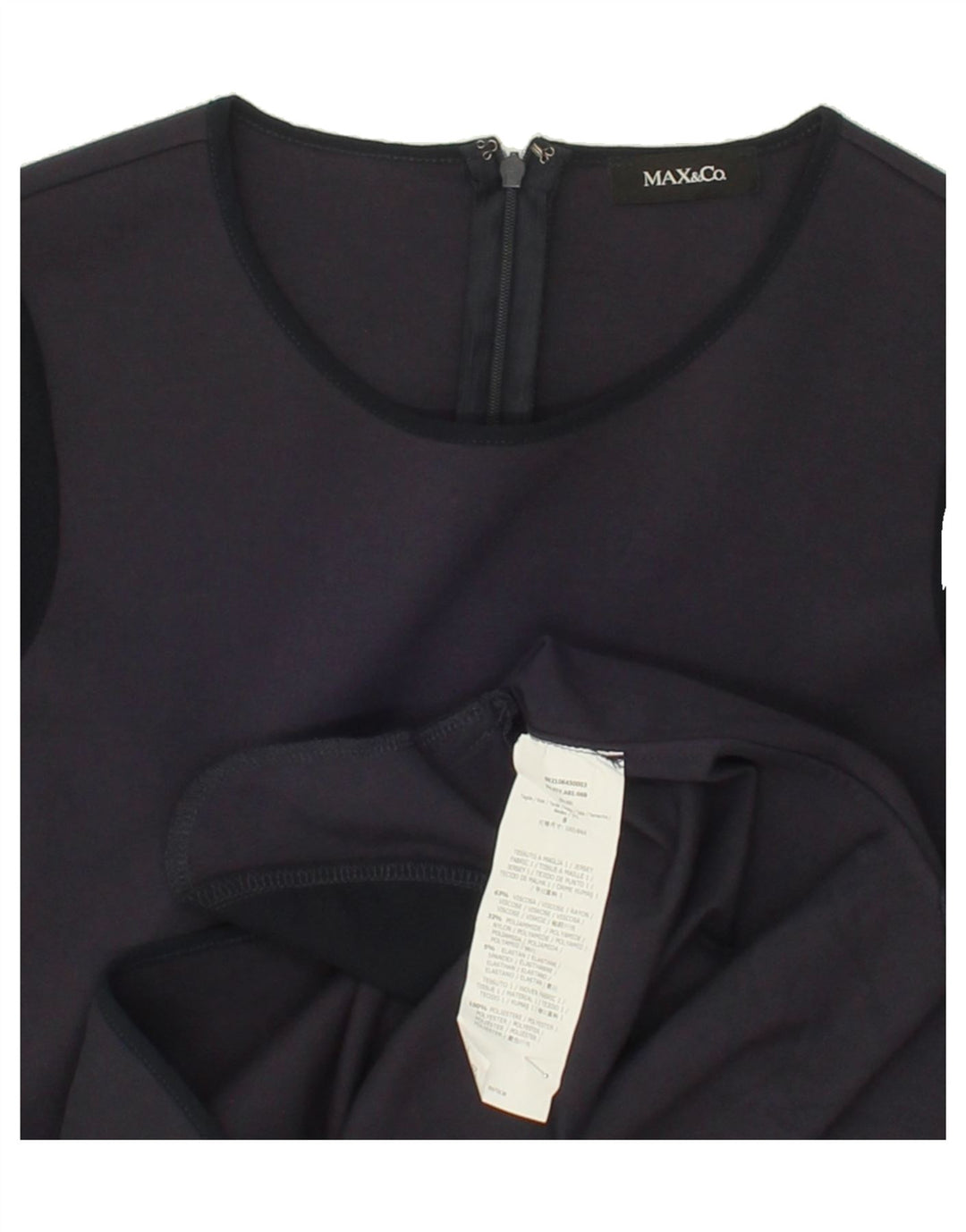 MAX & CO. Womens Long Sleeve Shift Dress UK 10 Small Navy Blue Colourblock Vintage Max & Co. and Second-Hand Max & Co. from Messina Hembry 
