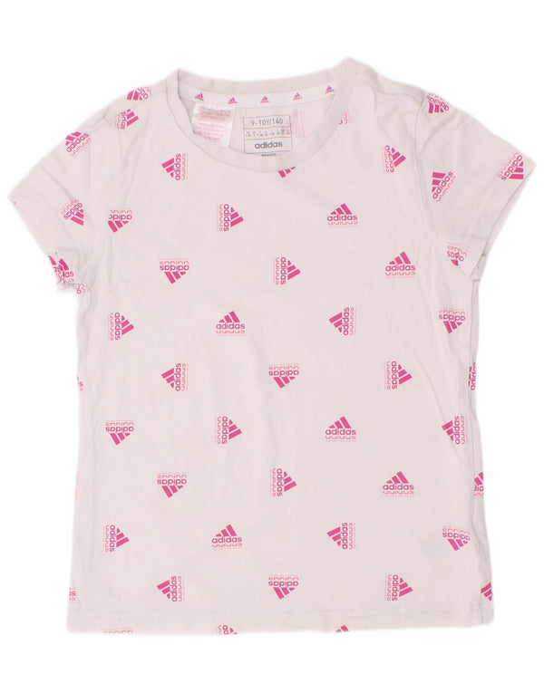 Adidas T-Shirt Graphique Fille 9-10 Ans Blanc Coton