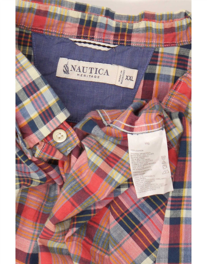 Nautica Chemise en flanelle Heritage pour homme 2XL en coton à carreaux multicolores