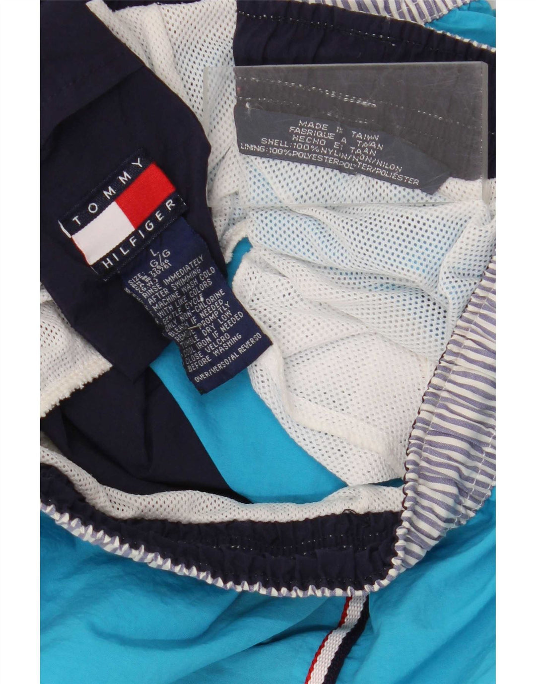 Tommy Hilfiger Short de bain Regular pour homme en nylon color block Bleu Taille L