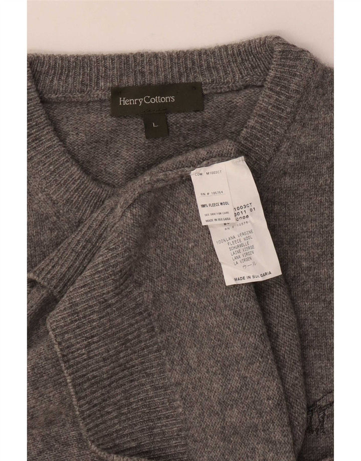 Henry Cottons Débardeur pour homme en laine vierge grise Taille L
