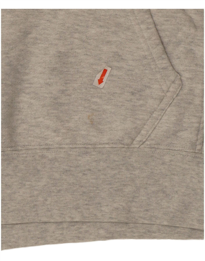 Adidas Pull à capuche court pour femme UK 14 Coton gris moyen