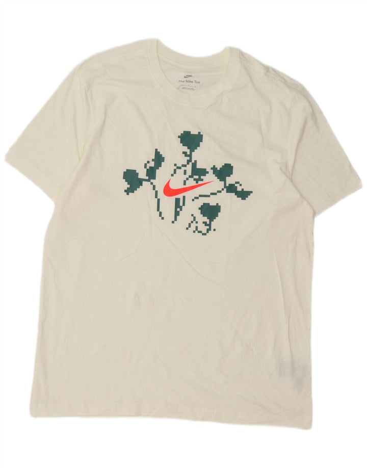 Nike T-shirt graphique pour homme en coton blanc Taille L