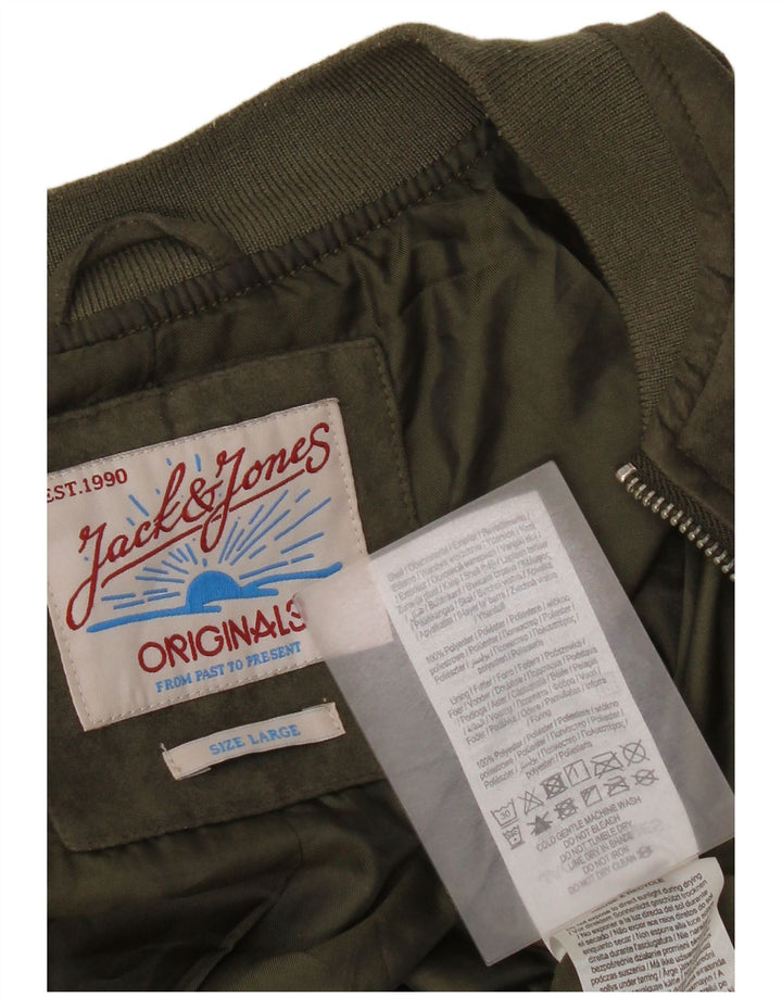 Jack & Jones Veste Bomber Homme UK 40 Large Kaki Polyester