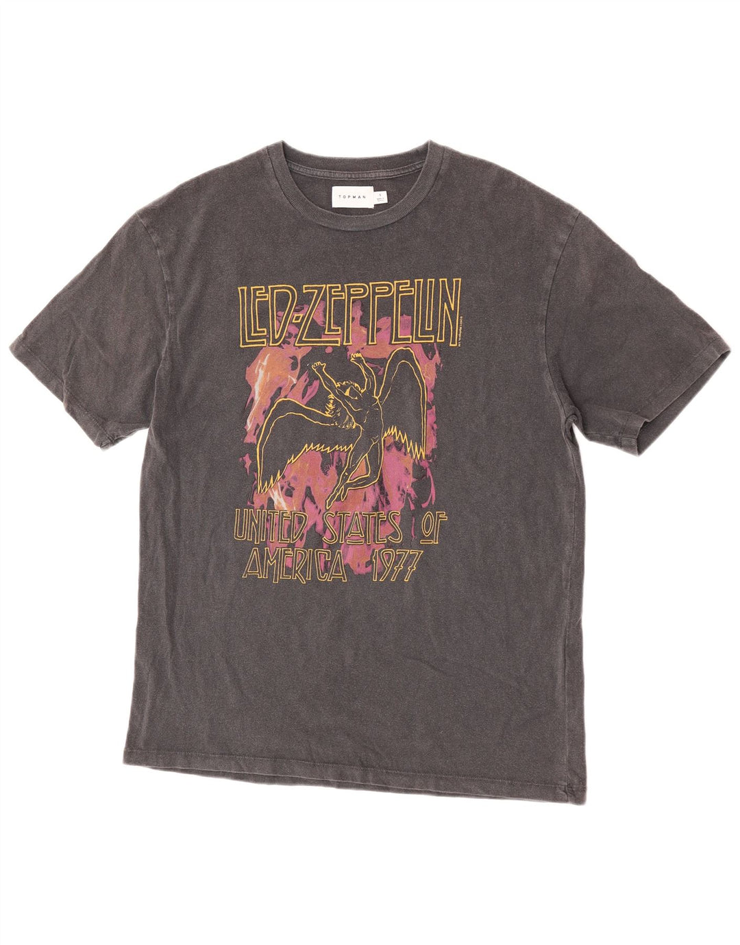 Topman T-Shirt Graphique Homme Petit Gris Coton